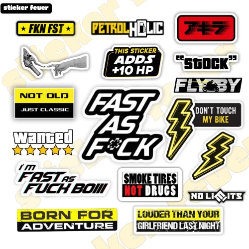 Laminated Pvc Vinyl 18 Stickers For Car And Bikes (Pack of 18), Self-Adhesive