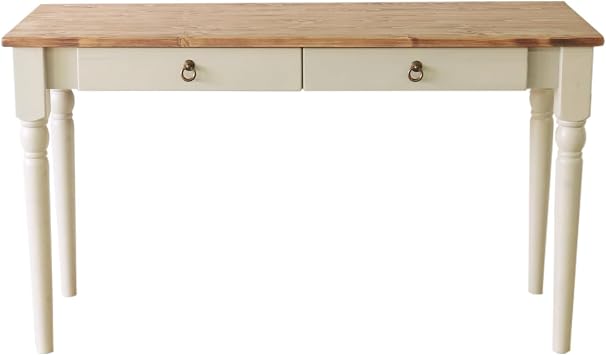 Hei Interior Industry French Country Desk, 5.1 x 2.0 inches 130 x 50 cm, White, Living Room, Study Desk, Home Works, Wooden, Pine, Stylish, Simple, Drawer Storage