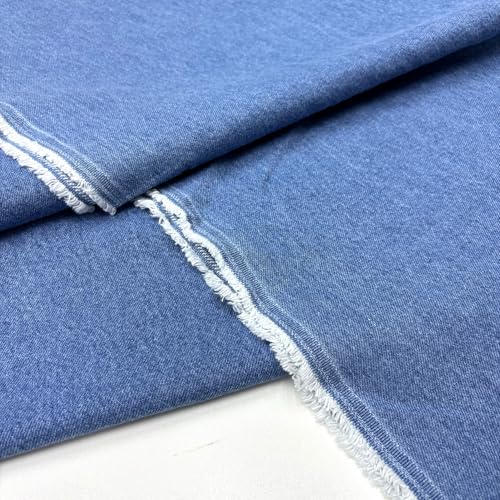 TEXTILORD® Jean Material Stonewashed Softened Pre-Washed Denim Fabric,10oz Heavy Denim,Jean Fabric by The Yard(58-inch Wide)2