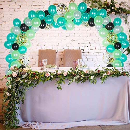 Image of latex Balloon Arch Decoration Kit 112 Pcs (GREEN BLACK WHITE)