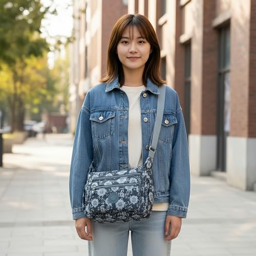 Image of Women's Crossbody Sling Bag | Multi Pocket Water Resistant Handbag for Ladies | Shoulder Purse with Spacious Interior & Adjustable Strap, Perfect for Travel, Shopping | 10 Pocket Organier