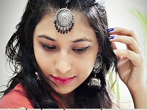 Image of Total Fashion Oxidised Tikka Earrings For Girls And Women