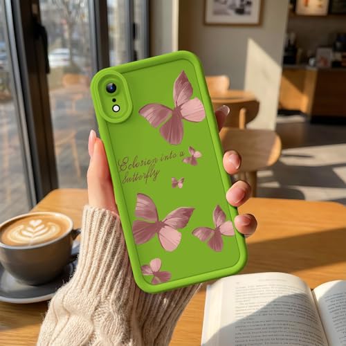 Coque fleurie iPhone XR silicone vert idéale pour le quotidien - 4