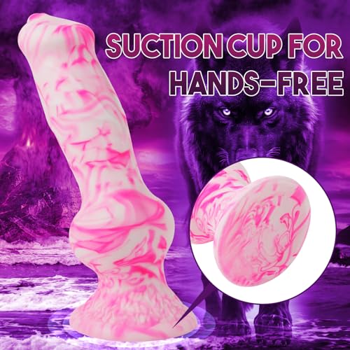 10.62in Pink Huge Dog Dildo With Knot, Silicone Large Canine Knotted Dildo - Image 4