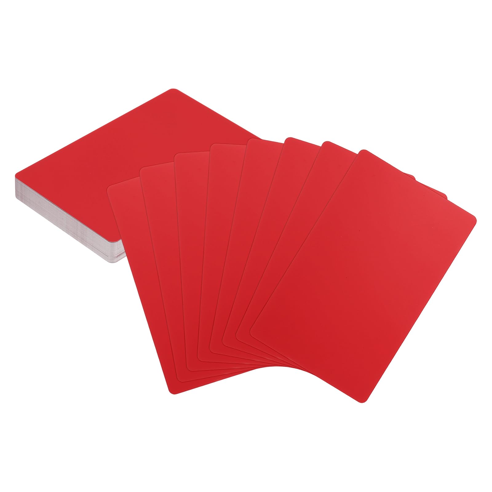 sourcing map 50pcs Metal Business Cards Blanks 3.4"x2.1"x0.01" Red