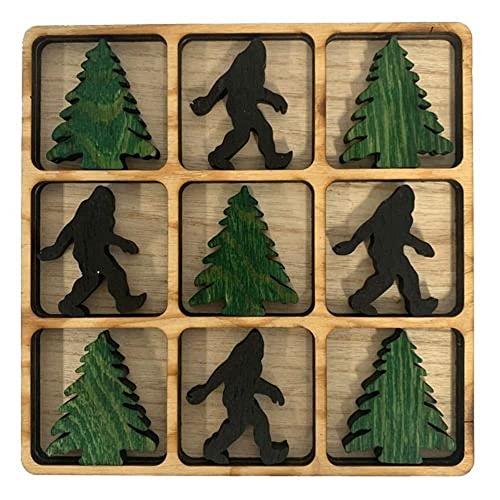 Gadgets Tic Tac Toe 10 Wood Pieces Plus Board Game miniatura 1