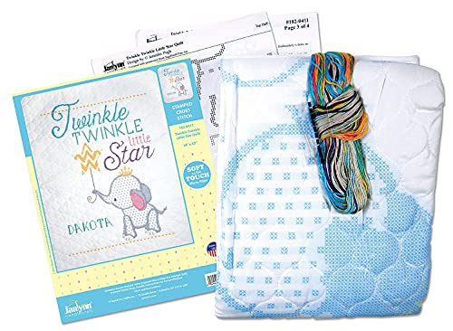 Janlynn Stamped Cross Stitch Baby Quilt Kit, 34" X 43", Multi-Colour #TOP2