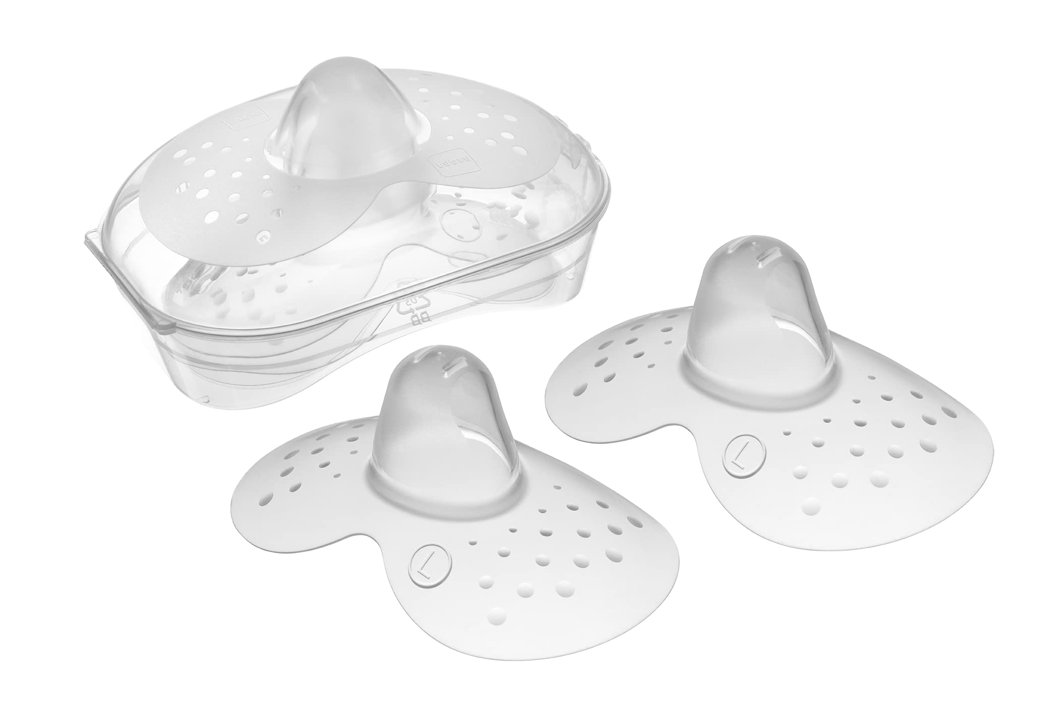 MAM Brustkappen Bruststücke Set – Größe L (23 mm) mit Sterilisierbox