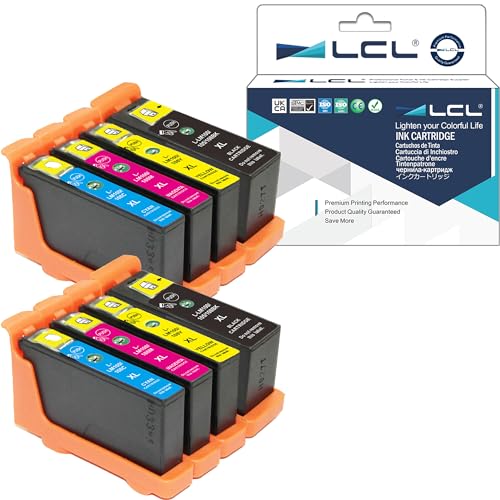 LCL Cartouche d'encre Compatible 100XL 105XL 108XL (2Noir 2Cyan 2Magenta 2Jaune) Remplacement pour LEXMARK Impact S300 S301 S302 S305 S308 S402 S405 S408 S409 Intuition S502 S505 S508 S605 S608