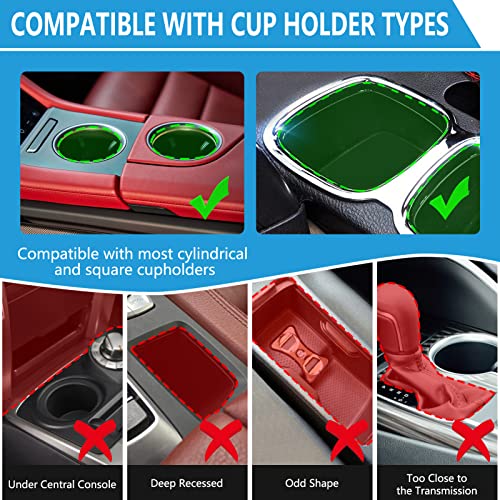 Octomo 2Pcs Car Cup Holder Expander With Adjustable Holder & Base, For Yeti 14/24/36/46Oz Ramblers, Hydro Flask, Nalgene, Hold 2.5"-5.1" Large Bottles Mugs Food Drink, Universal Fit Car Cup Holder #TOP4
