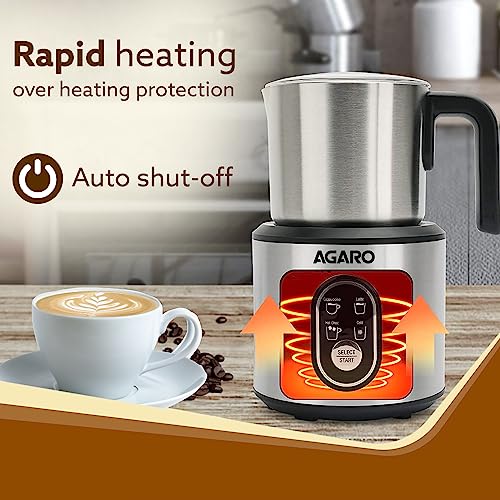 AGARO Regal Milk Frother for Coffee, 4 in 1 Electric Detachable Milk Frother and Heater | Made of Stainless Steel with Hot & Cold Foam Function for Latte, Cappuccino, Macchiato,... - Image 4