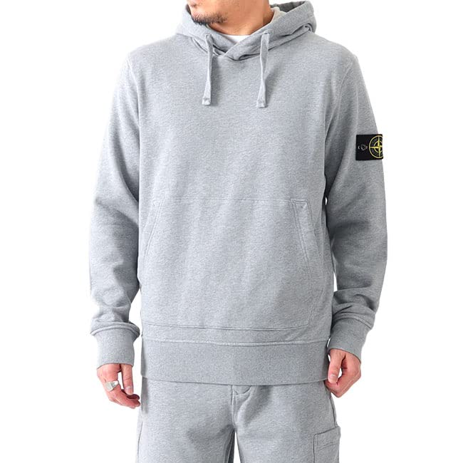 [Stone Island] ストーンアイランド ガーメントダイ サイドロゴパッチ スウェットパーカー 761564151 メンズ【L-Grey(V0M64)】 [Stone