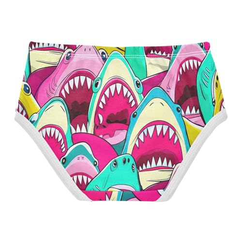 Cartoon Watercolor Sharks Girls Underwear Toddler 2t Cotton Little Girl Panties Designer Underpants Briefs2