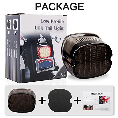 Pxpart Led Tail Light Smoked Lay Down Type Rear Brake Turn Signal Light With License Plate Light For Harley Sportster Dyna Road King Electra Glides Flst Super Glides Street Bob #TOP6