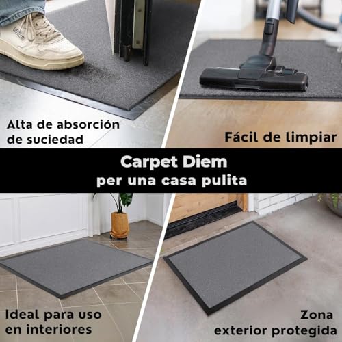 Miniatura 3 de Carpet Diem Felpudo Antideslizante 40 X 60 Cm - Trampa De Tierra Felpudo Exterior E Interior Para Una Entrada Limpia - Fácil De Cuidar - Negro-Antracita