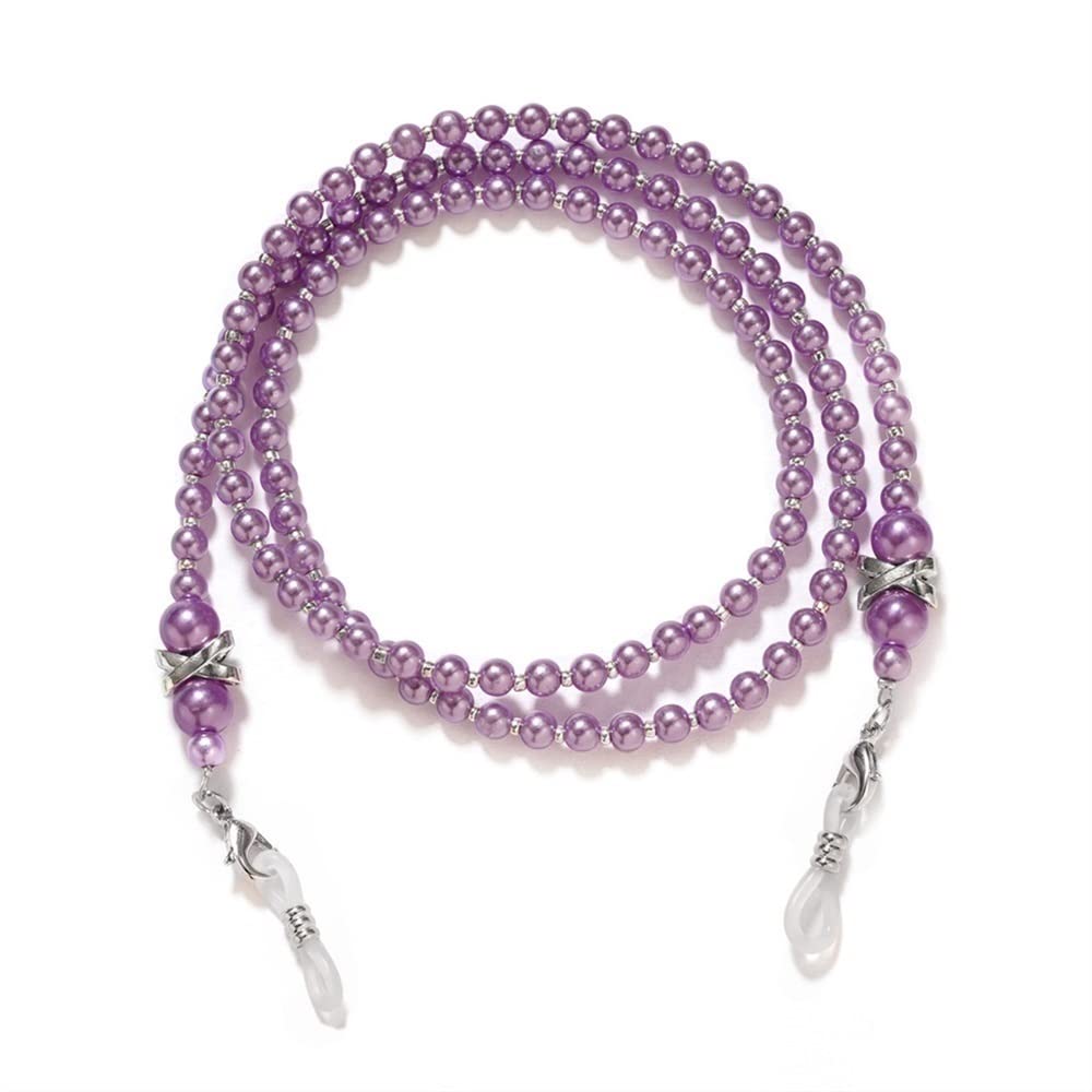 XIPCO Cordón Cadenas para gafas para mujer Perla con cuentas Acrílico Perla Elegante Cadena para gafas Soporte para cadena