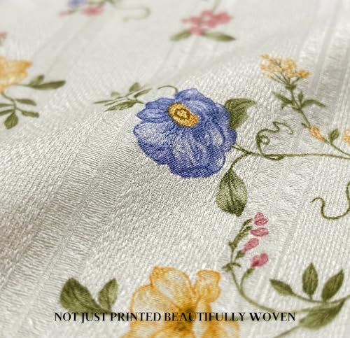 Image of BSB HOME Cloud Cotton King Size bedsheet | Flatsheet Summer Sheet with Two Pillow Covers | Super Soft Bed Sheet for King Size Bed Durable| Floral Design (270 x 250 cm, Off White & Vintage Blue)