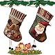 CaiYuanGJ 2 Stück Flachs Nikolausstrumpf, Nikolausstrumpf Zum Befüllen, Weihnachtsstrumpf Set, Nikolausstrumpf Set, für Kamin Kinder Weihnachtsfeier Dekorieren (Weihnachtsmann und Schneemann)