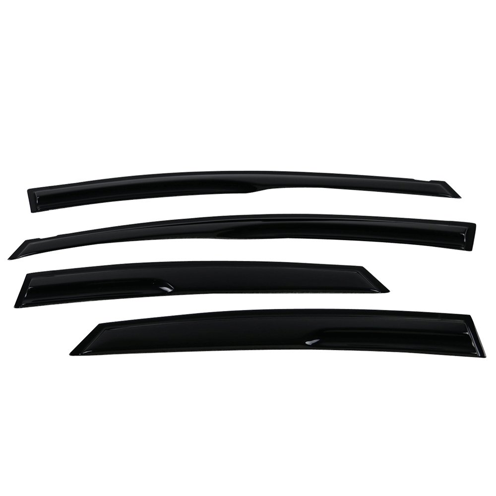 IKON MOTORSPORTS Window Visor Compatible with 2010-2015 Toyota Prius, Mug Acrylic Smoke Tinted & Semi-Transparent Sun Rain Shade Guard Wind Vent Air Deflector