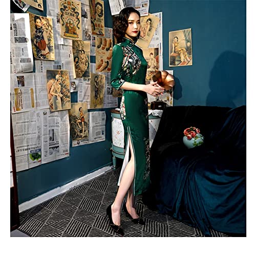 Grace Class シルク ジャガード 総柄 チャイナドレス グリーン 36 Grace Class シルク ジャガード 総柄 チャイナドレス グリーン