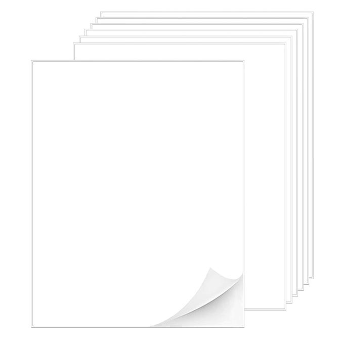 可打印白色贴纸标签 - 哑光全幅标签纸，适用于激光和喷墨打印机