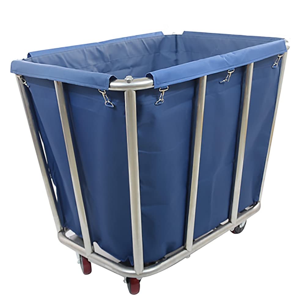 DFEDHF Shelf Movable Hand Trucks Rolling Cart, Laundry Sorter Laundry Hamper Trolley with Removable Washable Bag, Stainless Steel Frame