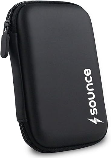 Sounce Hard Disk Drive Pouch case for 2.5″ HDD Cover WD Seagate Slim Sony Dell Toshiba (Black)
