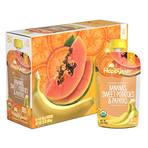 Happy Baby Organics Stage 2 Baby Food Pouches, Gluten Free, Vegan...