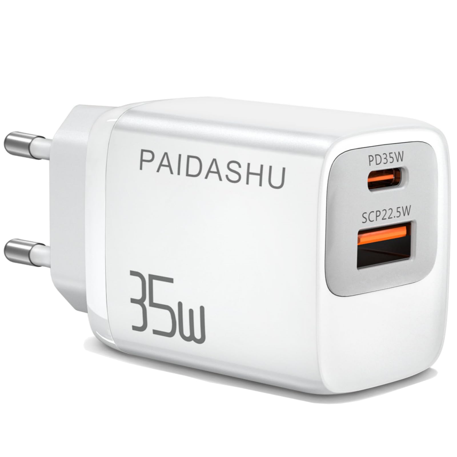 Caricatore USB C PD35W 2 Porte Adattatore AC PD 3.0 Alimentatore USB C per iPhone 16 15 14 13 12 11 Pro Max Plus Mini/SE 2020/XS/8/7 iPad, Samsung, Cellulare