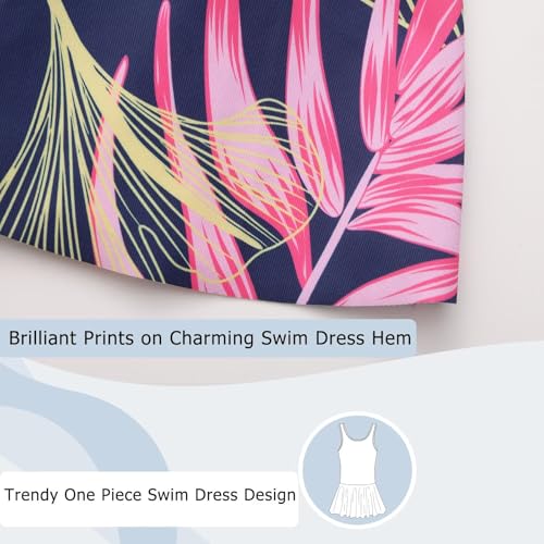 Image of Aisyee Girls One Piece Swimsuits Swim Dress for Girls Skirted Bathing Suit Hawaiian Skirt Swimwear 3-16 Years