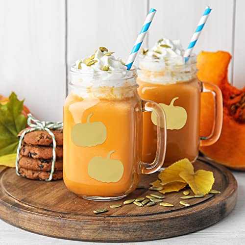 Whaline 500Pcs Gold Foil Fall Pumpkin Stickers Envelope Seal Stickers Self-Adhesive Autumn Pumpkin Label Decals For Greeting Invitation Cards Envelope Sealing Birthday Gift Wrapping Supplies #TOP4