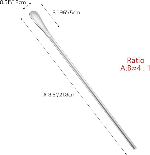 Miniatura 2 de Cuchara agitadora de café de 8.5 pulgadas8.6 in, acero inoxidable plateado 304#, palitos de café redondos, sólidos y de mango largo, para cóctel, té