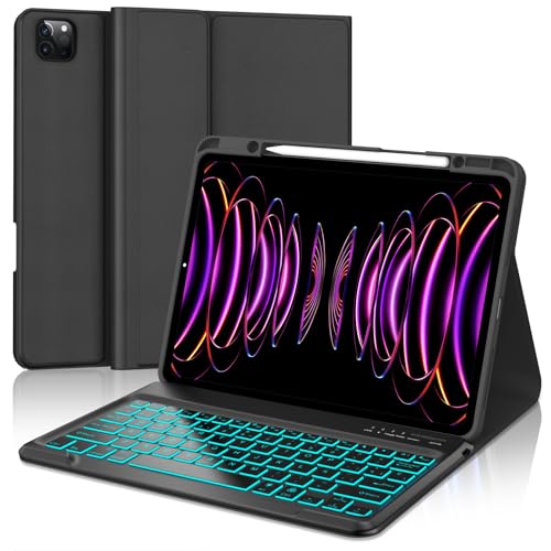 Ya en manzanajugosa.com: WAVATA Funda Teclado para iPad Air 13´´ 2025/2024, Español Ñ Tecla para iPad Pro 12.9 Pulgadas 6/5/4/3 Generación, Teclado Bluetooth Desmontable Retroiluminado- Negro