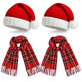 Coume 4 Pcs Christmas Santa Hat and Scarf Set...