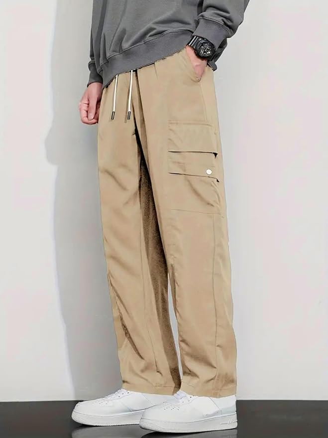 Image of LookMark Men's Cargo Pants Stylish and Comfortable | Men's Cargo Pants with Multiple Pockets | Ideal for Casual Wear, Outdoor Activities, and Everyday Use