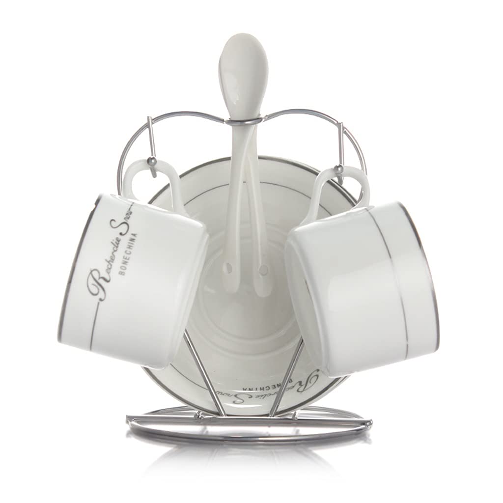 Zestaw filiżanek do herbaty Zestawy filiżanek do herbaty Porcelanowa filiżanka do kawy Zestaw spodków z łyżeczkami do kawy Stojak do przechowywania spodków do h