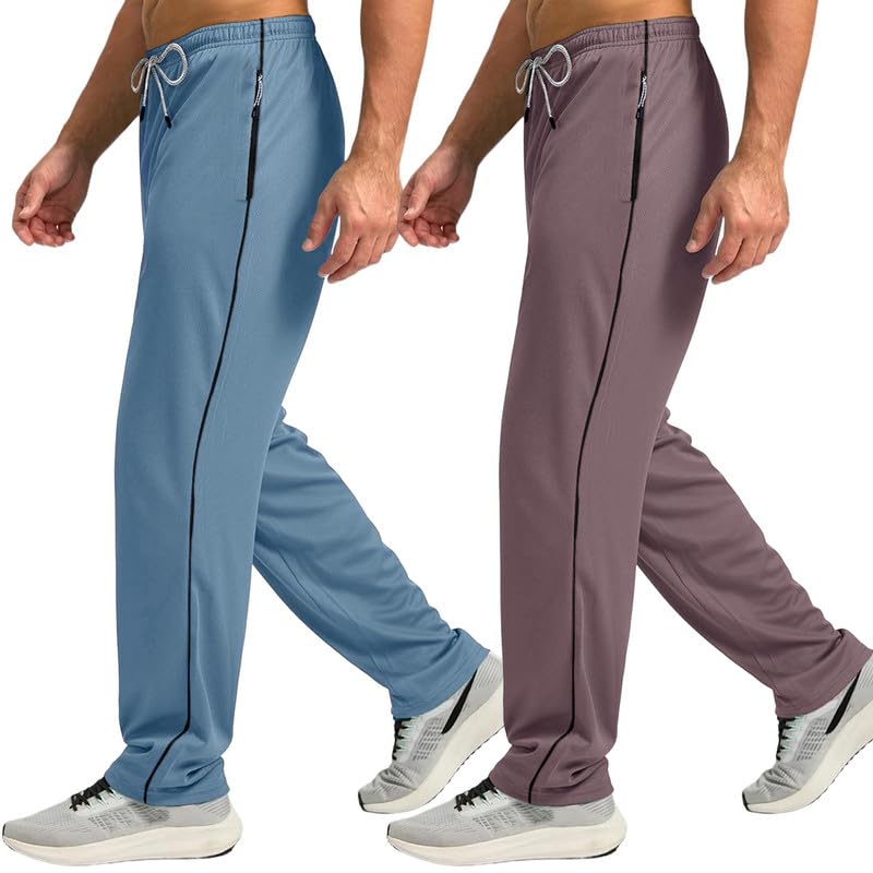 Image of Pinkmint Men's Combo Casual Trousers l Stylish Side Pocket with Zip l Lightweight & Comfortable Troser Pant for Summer (Pack of 2)