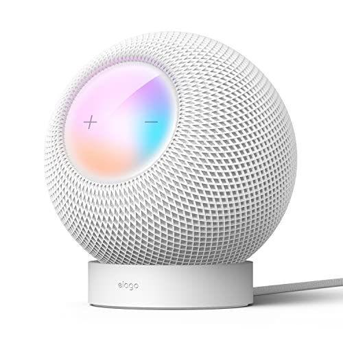elago Silikon Ständer Kompatibel mit HomePod Mini - Proper EQ, Leichter zu Steuern mit Besserer Sichtbarkeit der Anzeige, Stabile Halterung, Anti-Rutsch-Ständer für Ladegerät (White)