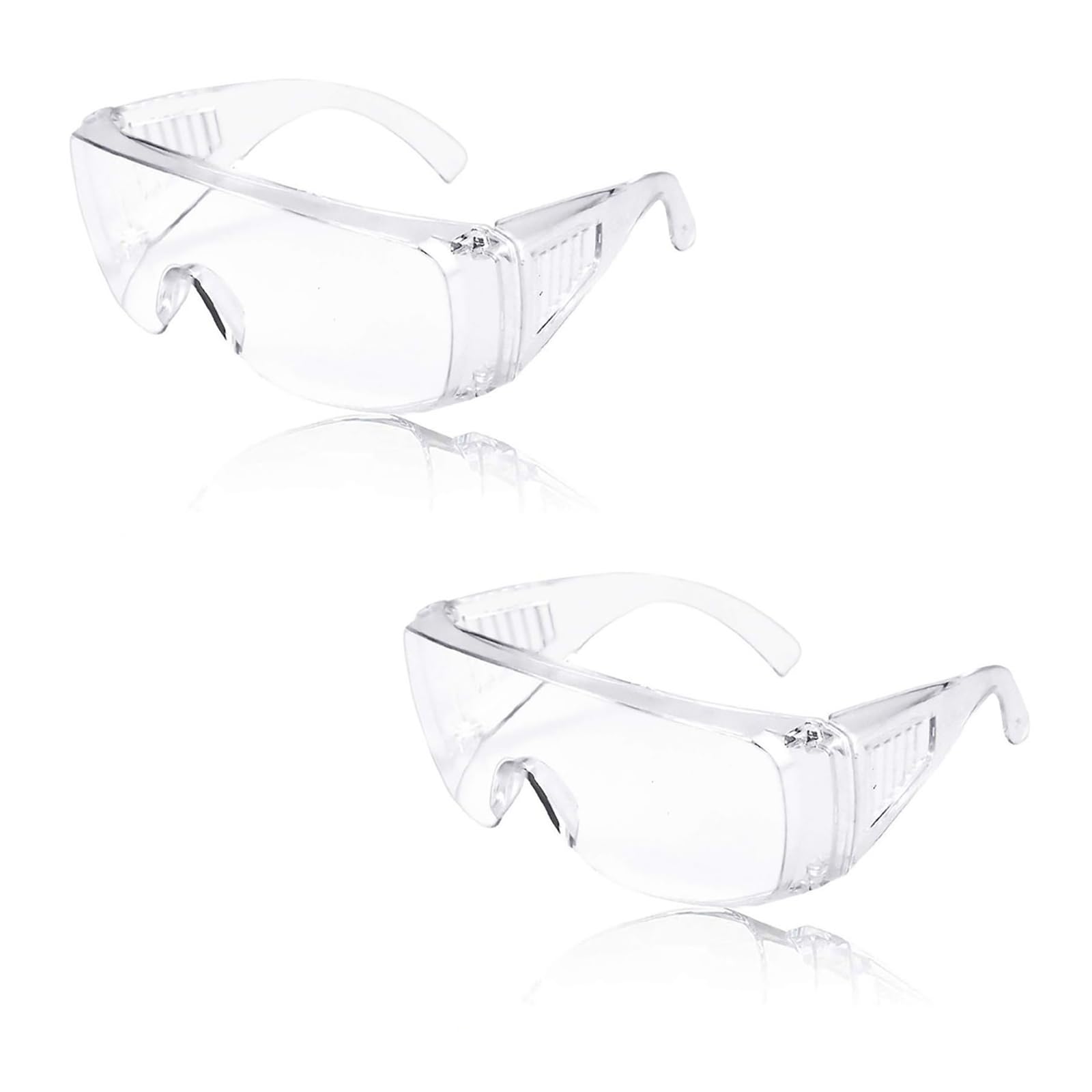 Przezroczyste okulary ochronne, 2 szt. przeciwmgielne okulary ochronne zakładane na okulary przezroczyste okulary ochronne gogle laboratoryjne z osłonami bocznymi do budowy, laboratorium