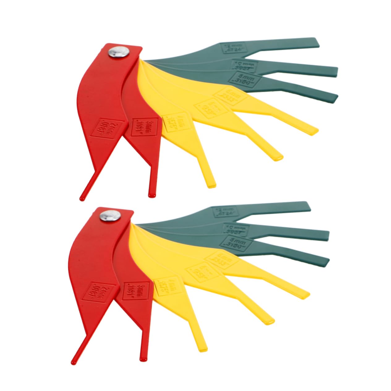 Cabilock 2pcs Brake Pad Measuring Tool: Automotive Brake Pad Thickness Disc Drum Gauge - Steel Measuring Gauge for Auto Maintenance