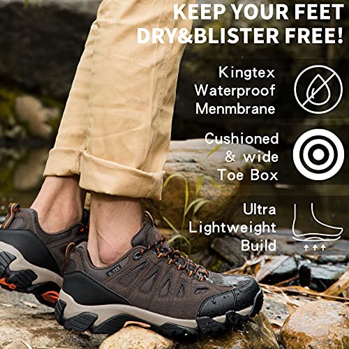 Image of SHULOOK Men's Waterproof Hiking Shoes Lightweight Anti Slip Outdoor Ankle Boots Breathable Hike Trekking Trails Shoe