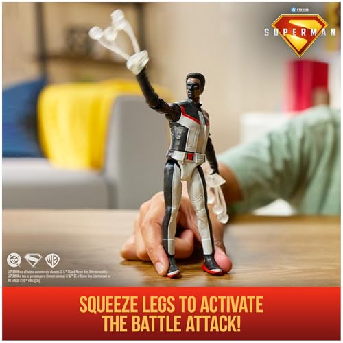 Image of DC Comics Superman Mr Terrific Epic Strike Figure, 6-Inch | Squeeze Legs to Activate, 2 Iconic Accessories, Authentic Movie Styling, Superhero Toys for Kids & Collectors Ages 4+