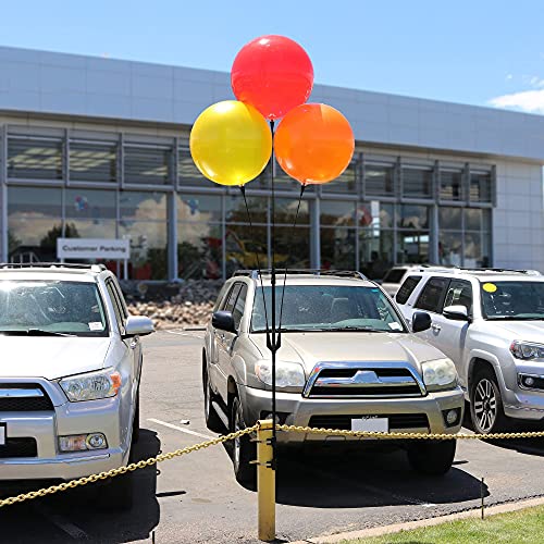 Image of Weatherproof Reusable Balloon Triple Cluster Pole Kit - Helium Free Plastic Outdoor Balloons