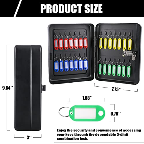 Key Box Wall Mount With Combination Lock, 28 Key Hooks & Tags Key Organizer, Steel Security Locking Key Cabinet, Storage Key Lock Box With Code, Key Management Cabinet #TOP1