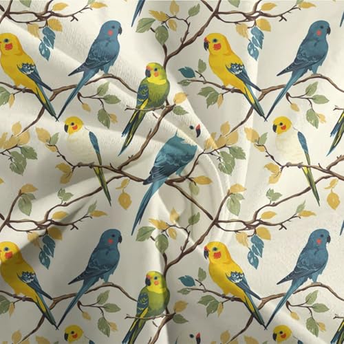Houssette oiseaux sur branches impression 3D microfine parure lit zippée King - 7