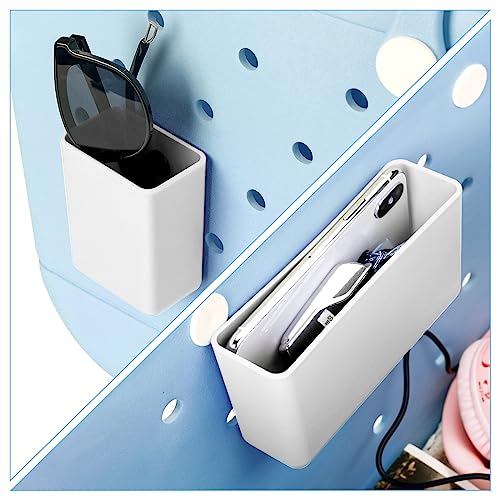 Bogg Bag Organizer Inserts – 2 Pack Clip-On Storage Holders for Bogg Bags - Inside/Outside Installation - Easy Snap-In Accessories for Phone, Keys& Essentials - White2