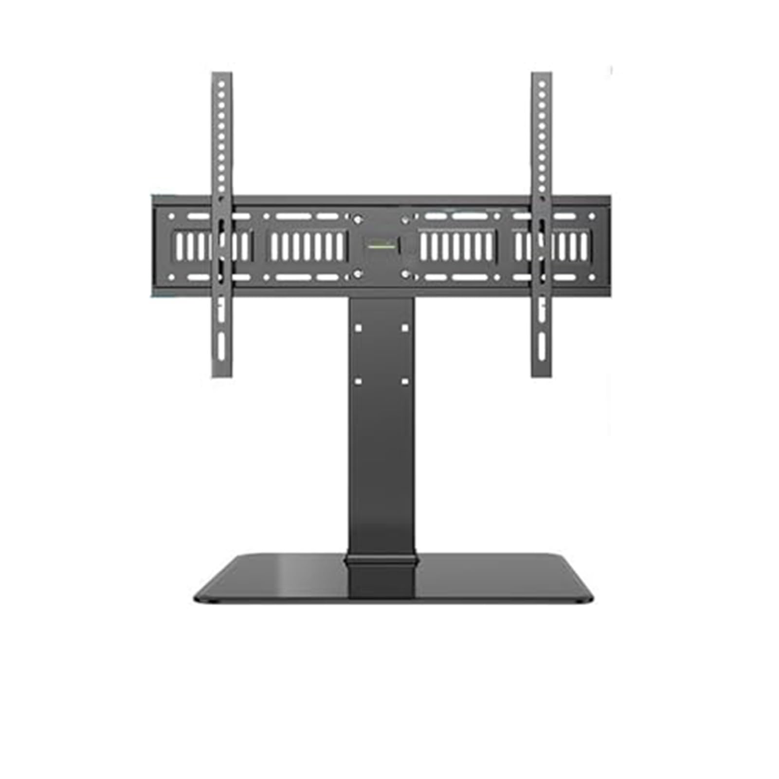 QICBYING Portable TV Stand - LCD TV Desktop Stand Riser, Height Adjustable LED Mount Stand Holds, Table Top For 32-80 Inch Universal LCD Monitor, Tempered Glass Base Plate(32"-65")