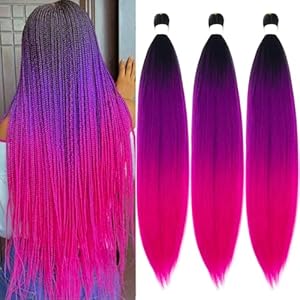 Pre Stretched Braiding Hair Black P...