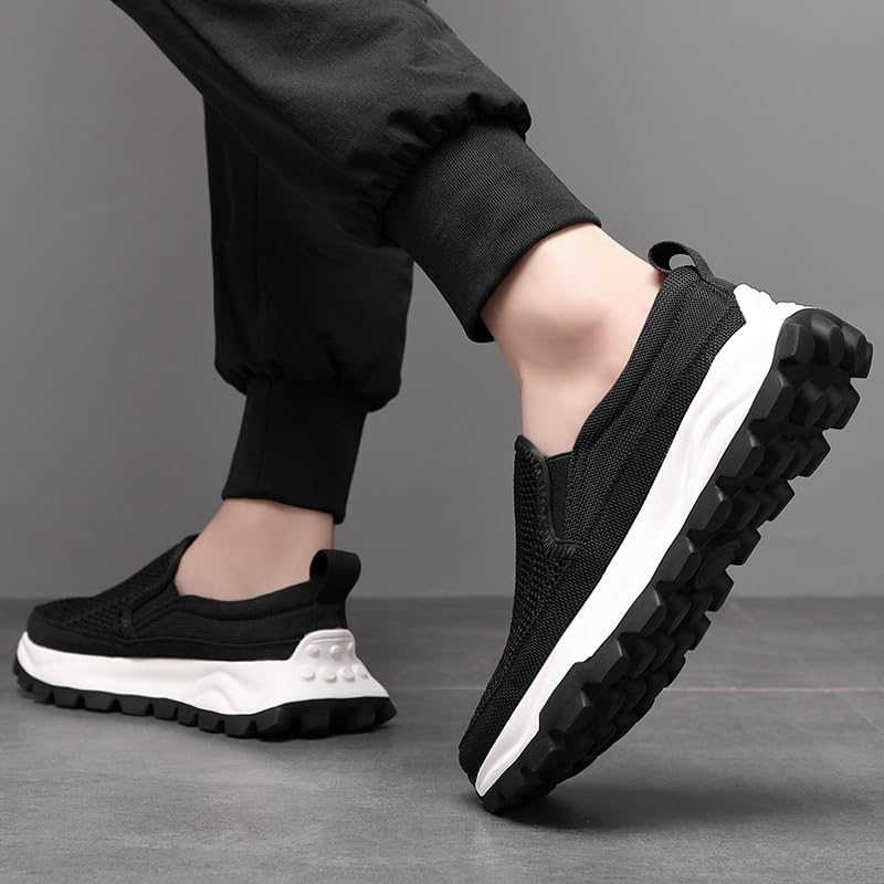 Modern Men's Slip-On Canvas Loafers Breathable Mesh Casual Summer Shoes with Durable Rubber Outsole3