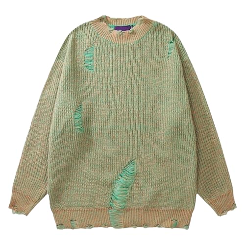 Pull vintage en tricot déchiré homme pour costume de scène et look décontracté rebelle